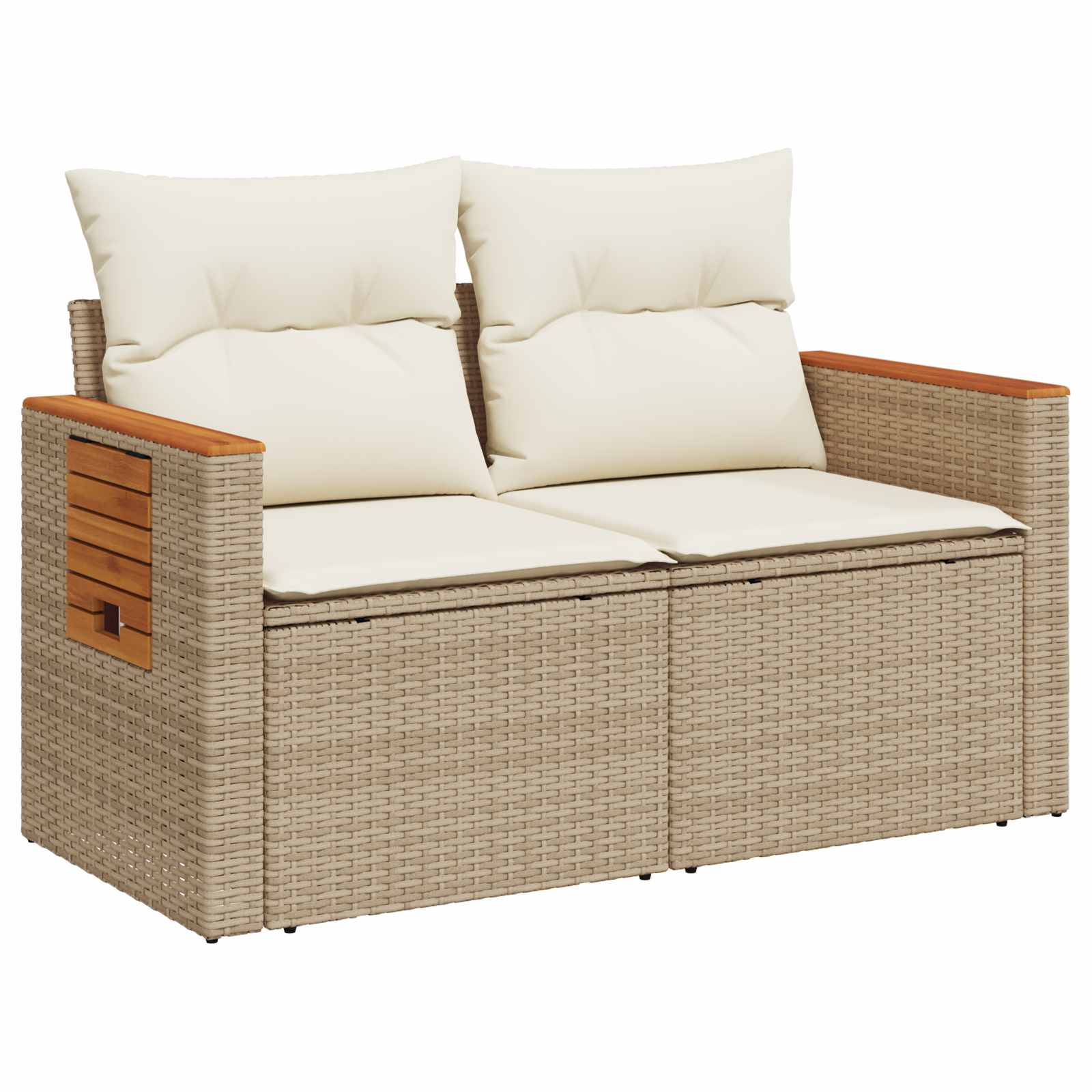 Set sofe 8 kom. Bež i krem bijela Poli Rattan i čelik