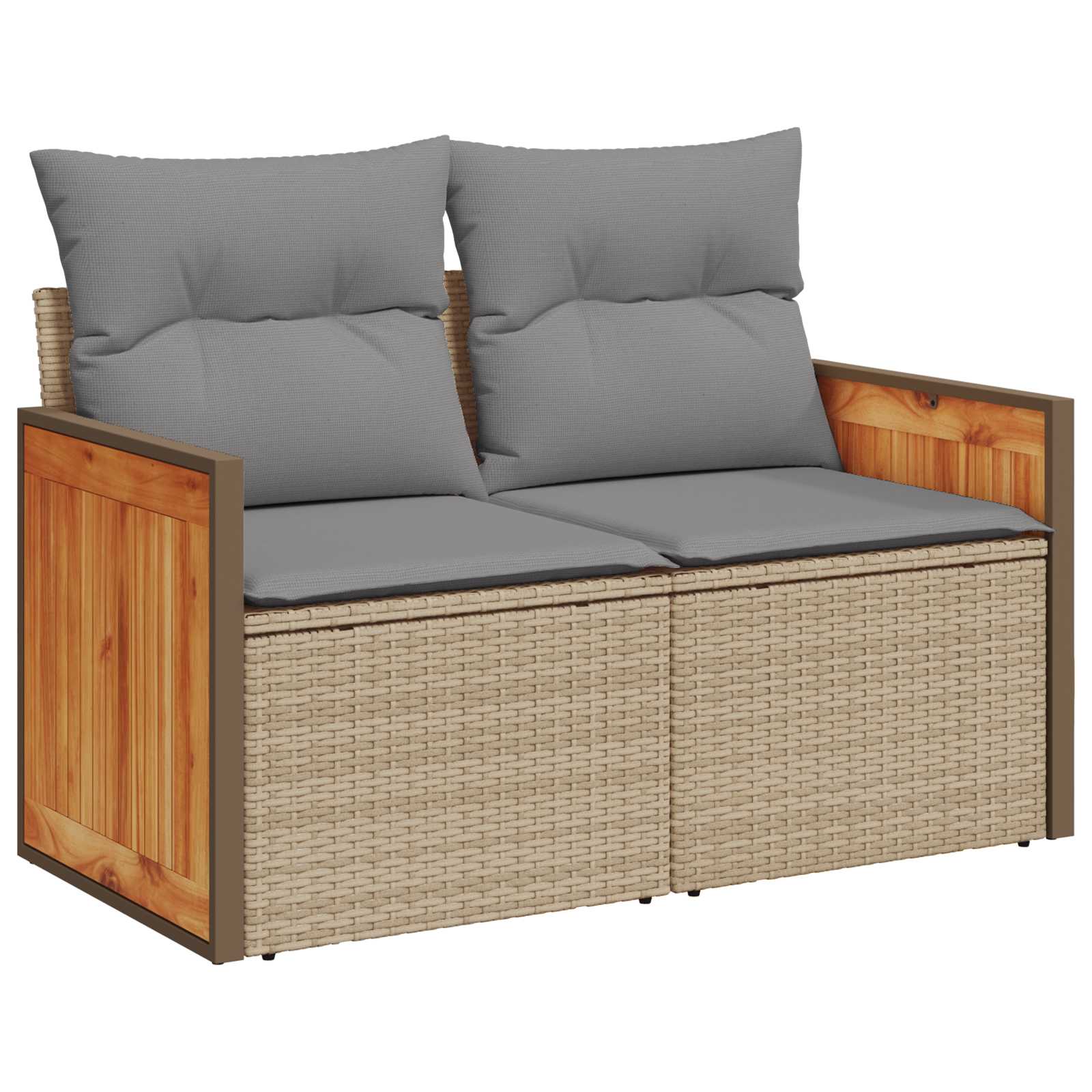 Set sofe 8 kom. Bež i svijetlo siva Poli Rattan i čelik
