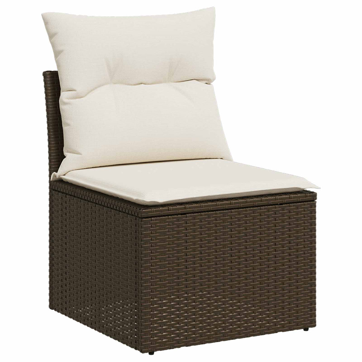 Set sofe 7 kom. Smeđa i krem bijela Poli Rattan i čelik