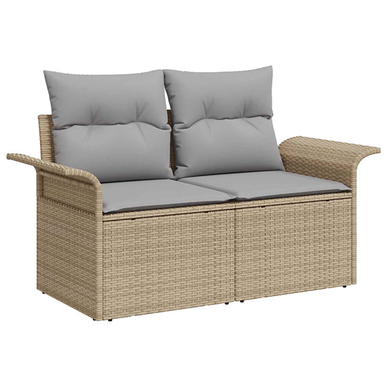 Set sofe 7 kom. Bež i svijetlo siva Poli Rattan i čelik
