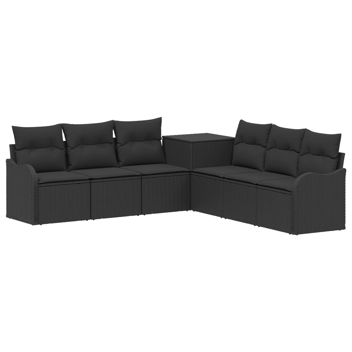 Set sofe 7 kom. Crna 121 x 62 x 69 cm Poli Rattan i čelik