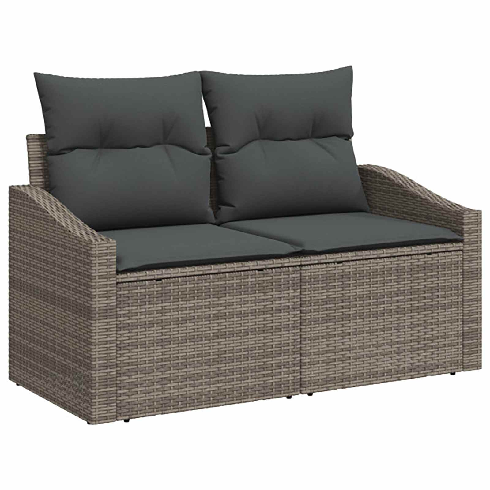Set sofe 7 pcs Siva i tamno siva Poli Rattan i čelik
