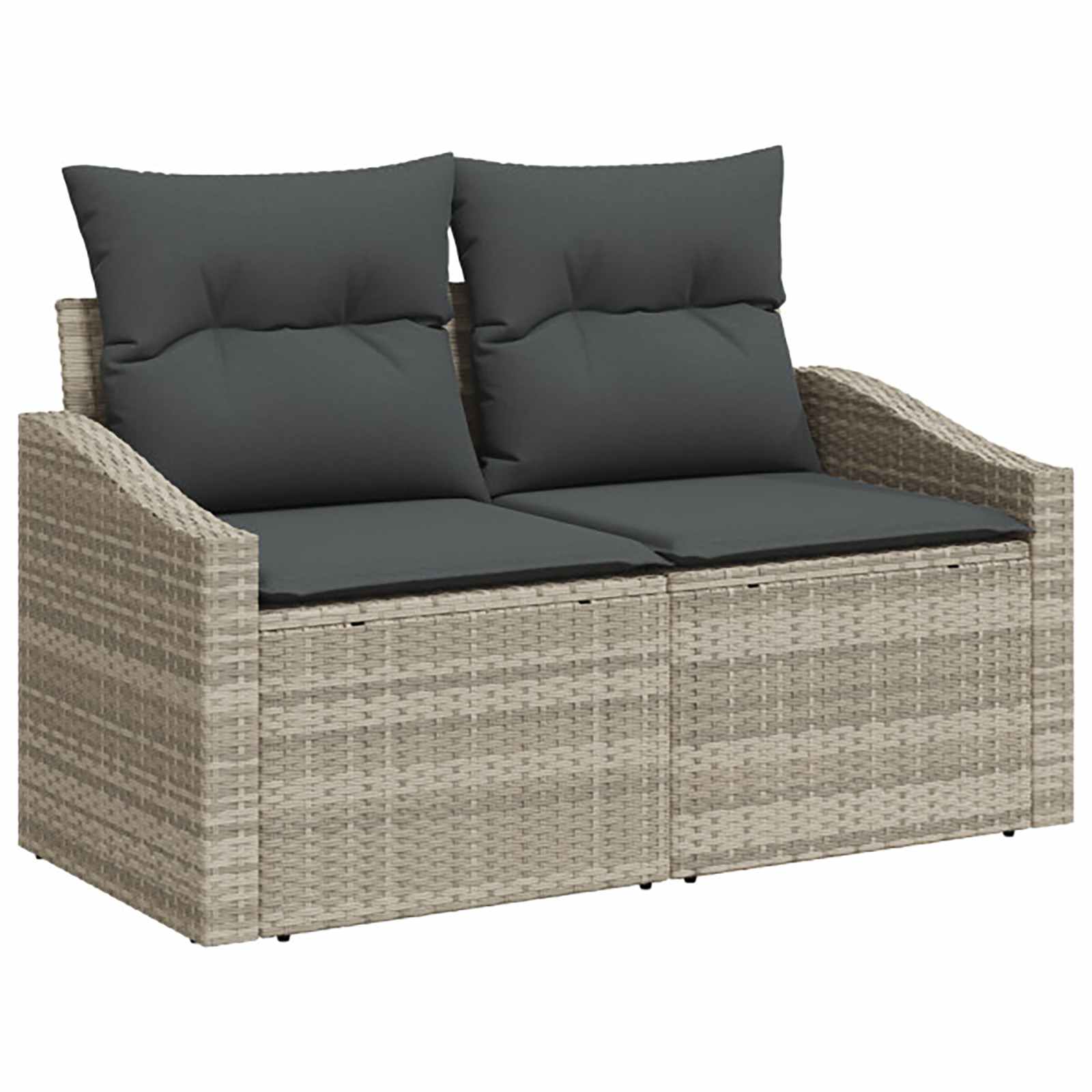 Set sofe 7 pcs Svijetlo siva i tamno siva Poli Rattan i čelik