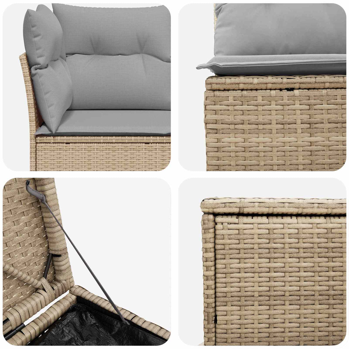 Set sofe 7 kom. Bež i svijetlo siva 234 x 234 x 85 cm