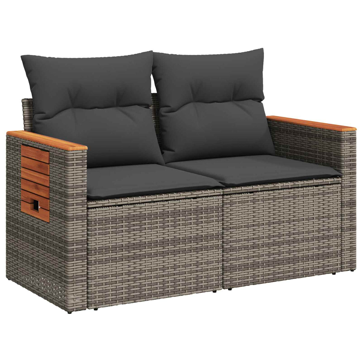 Set sofe 7 kom. Siva i tamno siva Poli Rattan i čelik