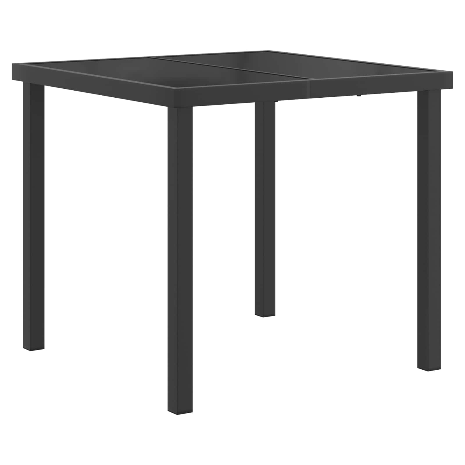 Vrtni set za objed 5 pcs Crna i tamno siva 80 x 80 x 73 cm