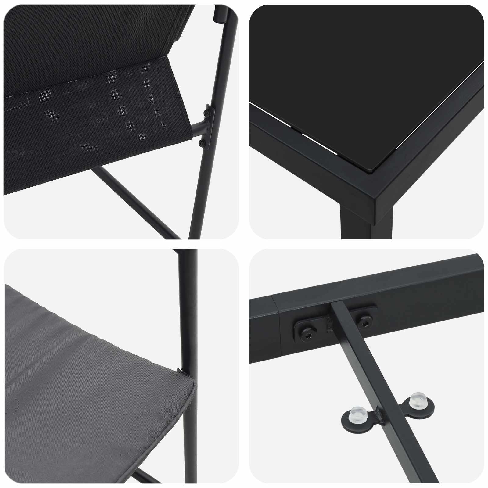 Vrtni set za objed 5 pcs Crna i antracit 140 x 70 x 73 cm