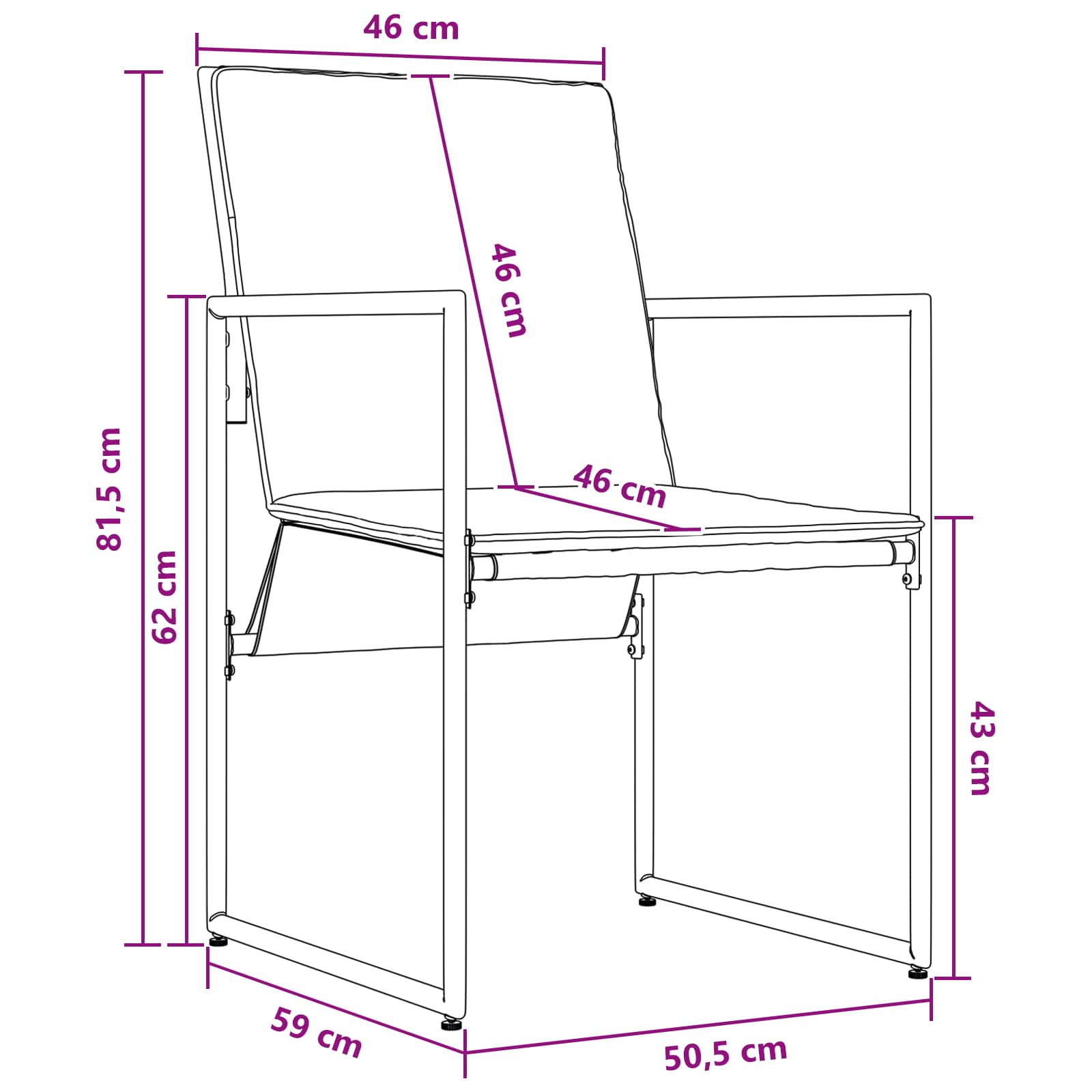 Vrtni set za objed 9 pcs Crna i antracit 160 x 80 x 73 cm