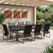 Vrtni set za objed 9 pcs Crna i antracit 200 x 80 x 73 cm