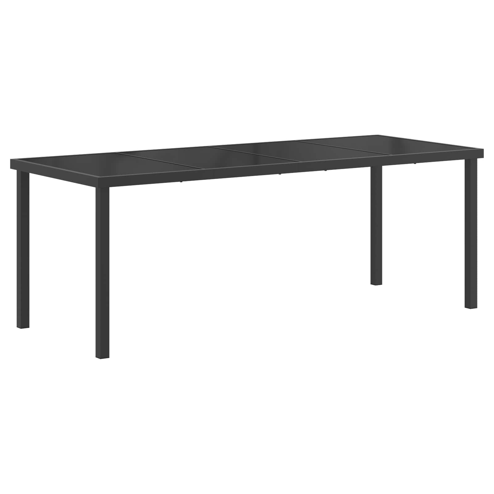 Vrtni set za objed 9 pcs Crna i antracit 200 x 80 x 73 cm