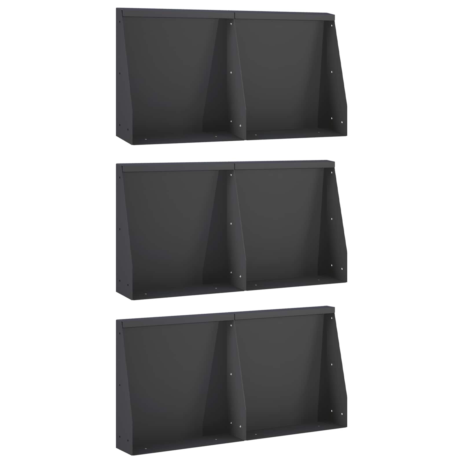 Zid za zadržavanje 6 kom. 40 x 12 x 30 cm Čelik Crna