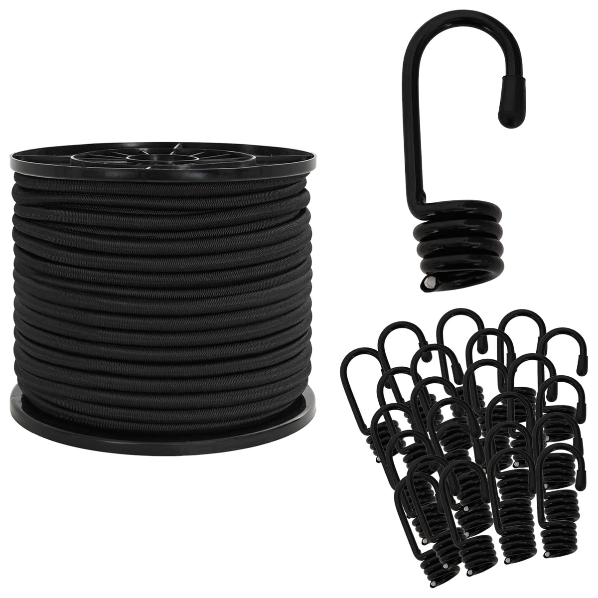 Bungee užadi s kukama 8 mm Crna PP i guma