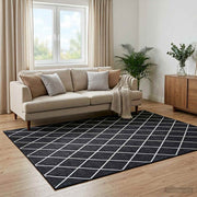 Tepih ORIZ Crni dijamantni uzorak 240 x 240 cm 100% poliester