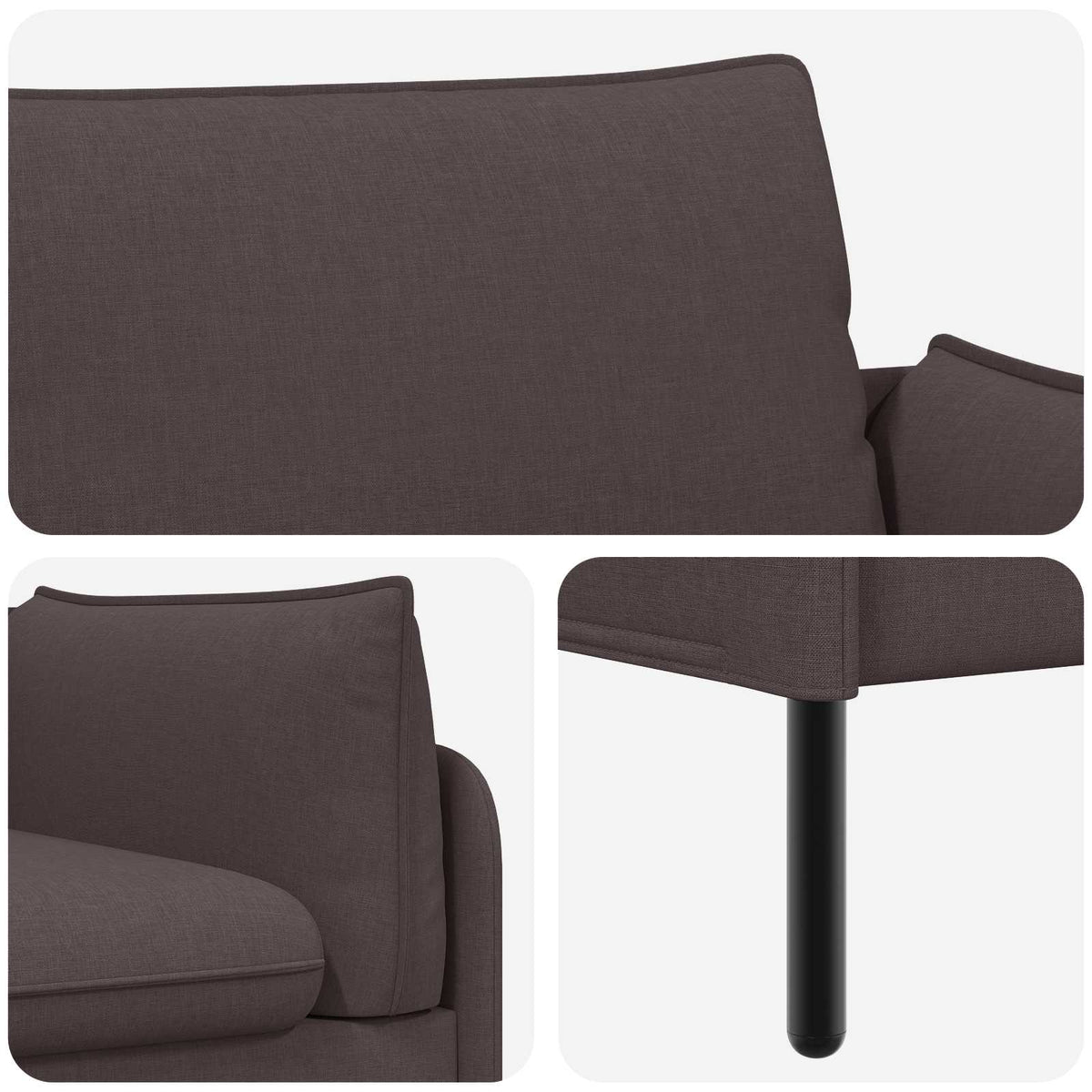 Sofa za dvije osobe Tamno smeđa 188 x 81 x 89 cm Tkanina