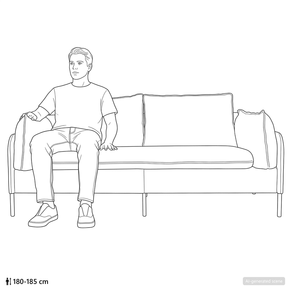 Sofa za dvije osobe Tamno smeđa 188 x 81 x 89 cm Tkanina