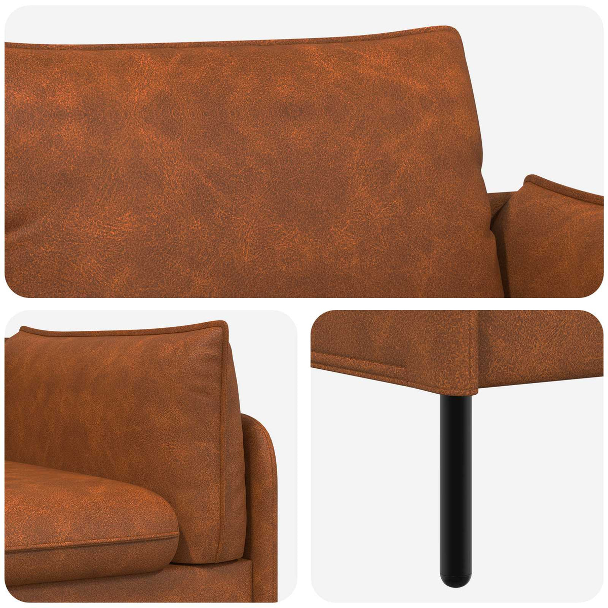 Sofa za dvije osobe Smeđa 188 x 81 x 89 cm Umjetna koža