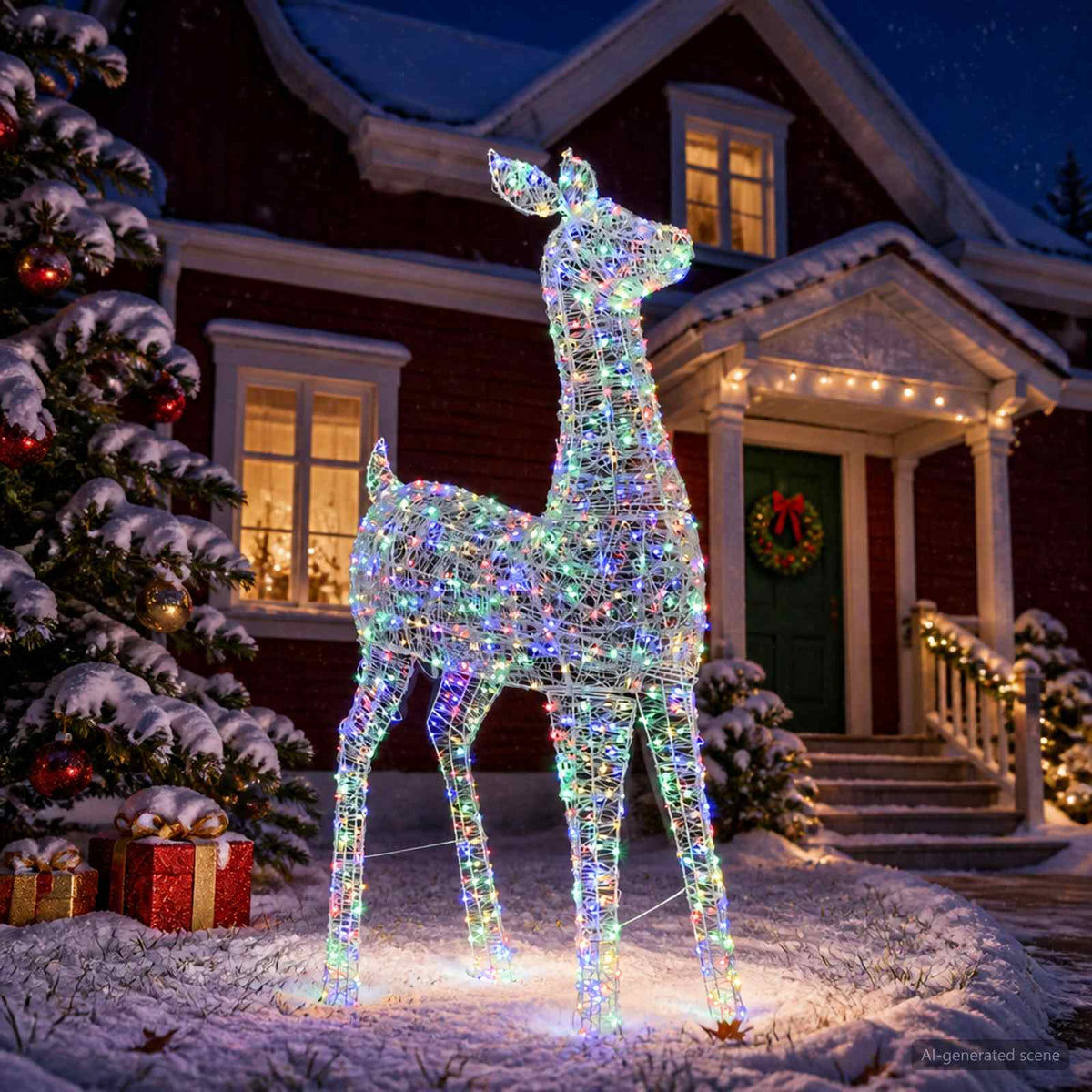 Božićna LED figura soba LOVIISA 900 LED lampica Višebojno