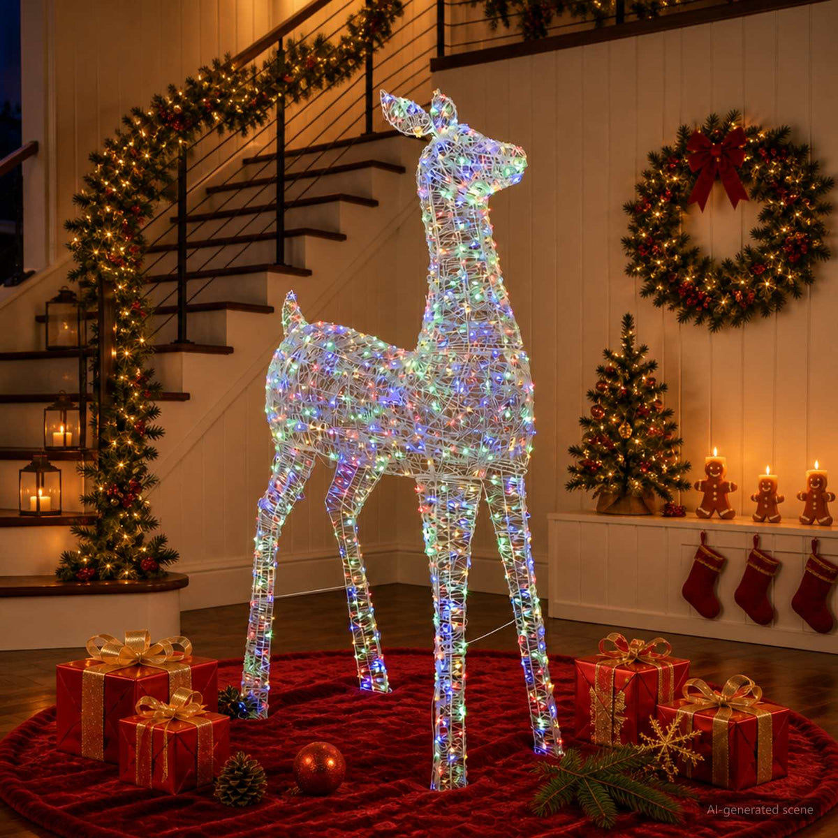 Božićna LED figura soba LOVIISA 900 LED lampica Višebojno