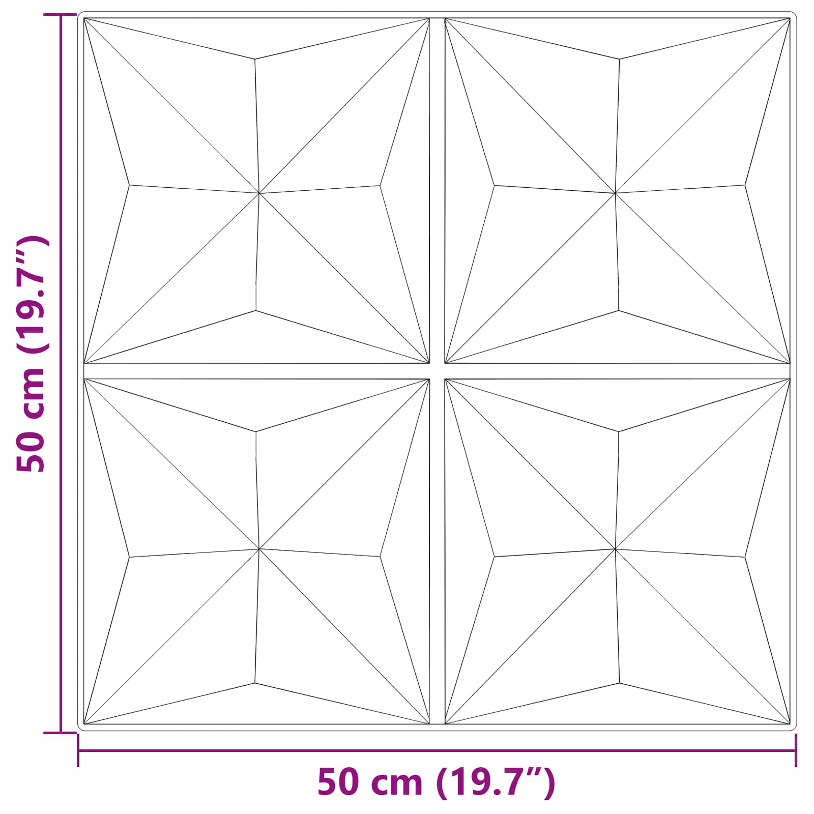 Zidne panele 48 pcs Origami beton 50 x 50 cm XPS pjena