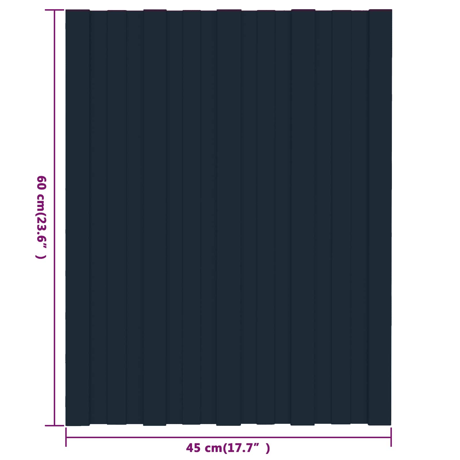 Krovni panel 36 pcs Antracit 60 x 45 cm Pocinčani čelik