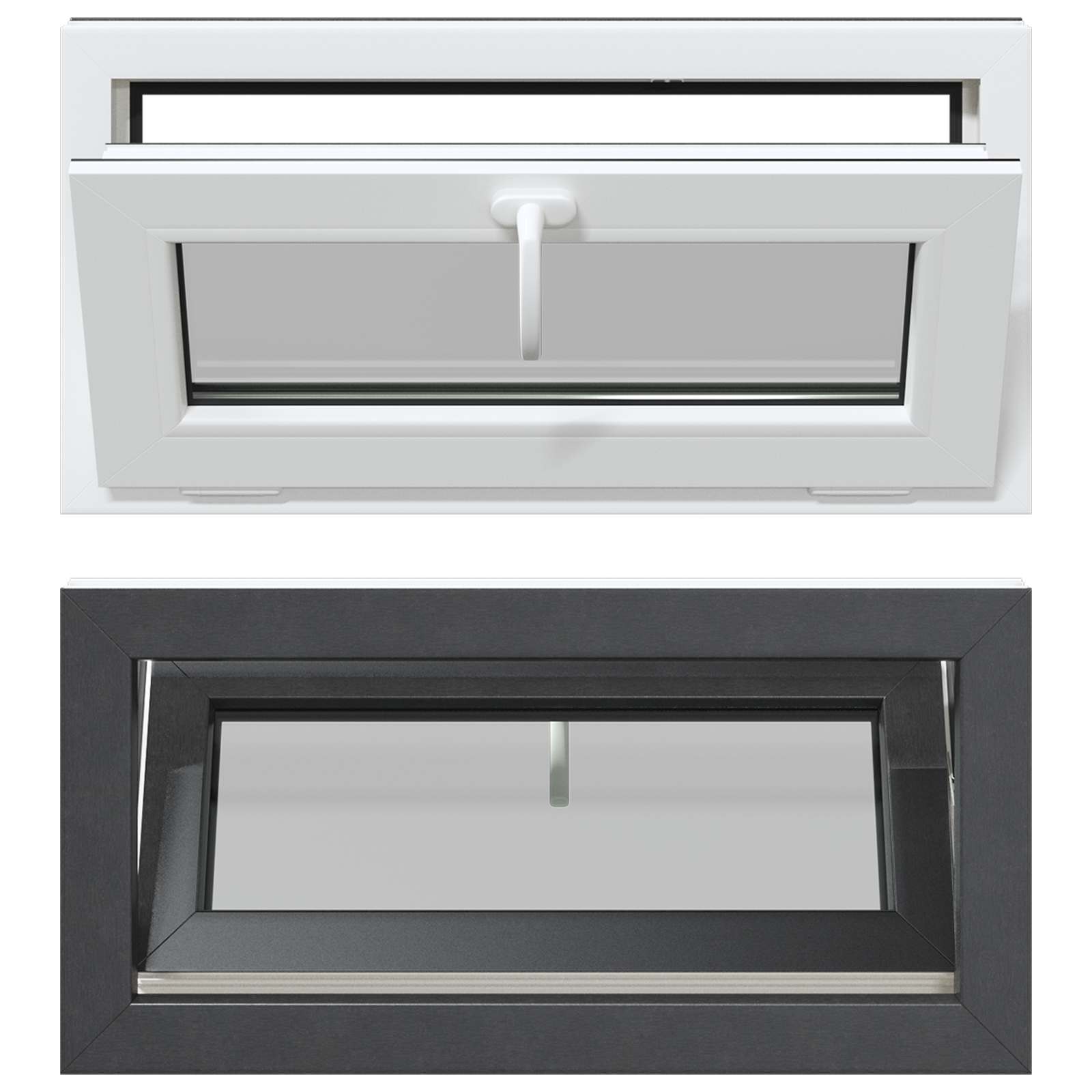 Prozor za podrum RISOR 80 x 40 cm PVC i staklo Antracit