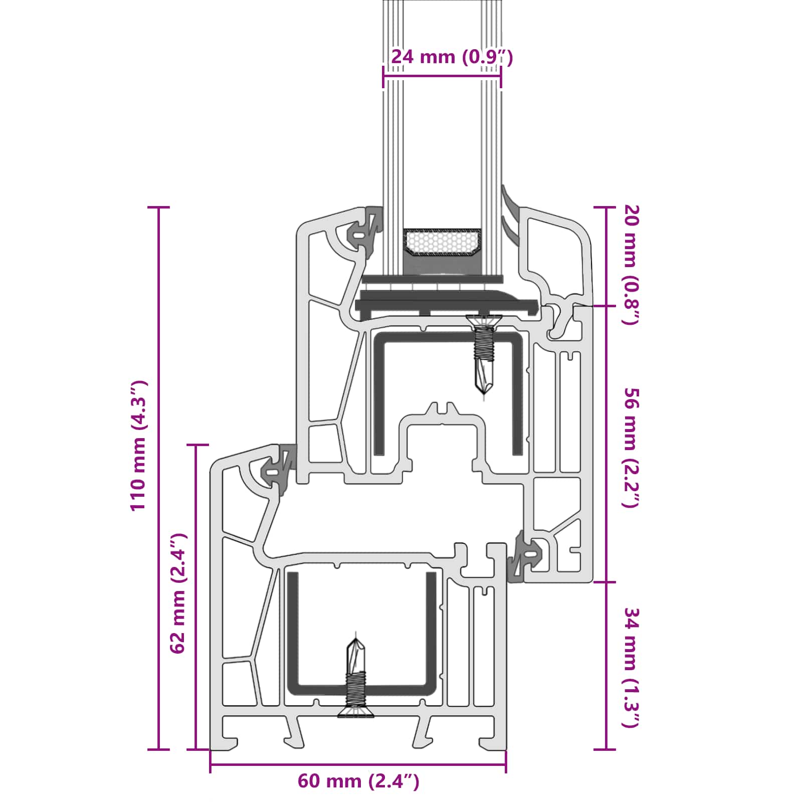 Prozor za podrum RISOR 80 x 40 cm PVC i staklo Antracit