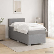 Boxspring krevet s madracem Svjetlosiva 100 x 200 cm Tkanina
