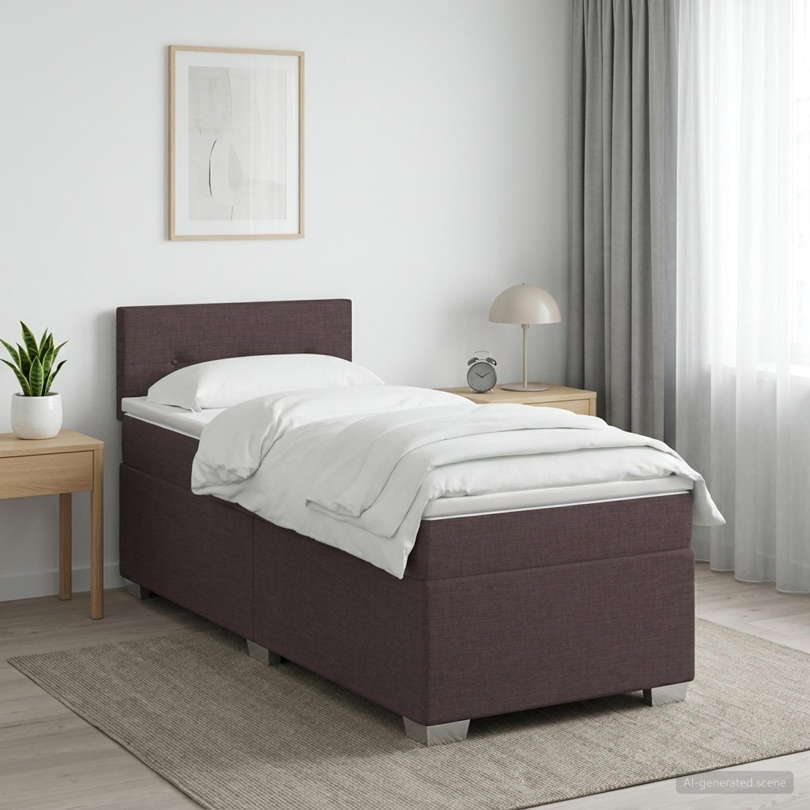 Boxspring krevet s madracem Tamno smeđa 80 x 200 cm Tkanina