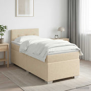 Boxspring krevet s madracem Krem 100 x 200 cm Tkanina