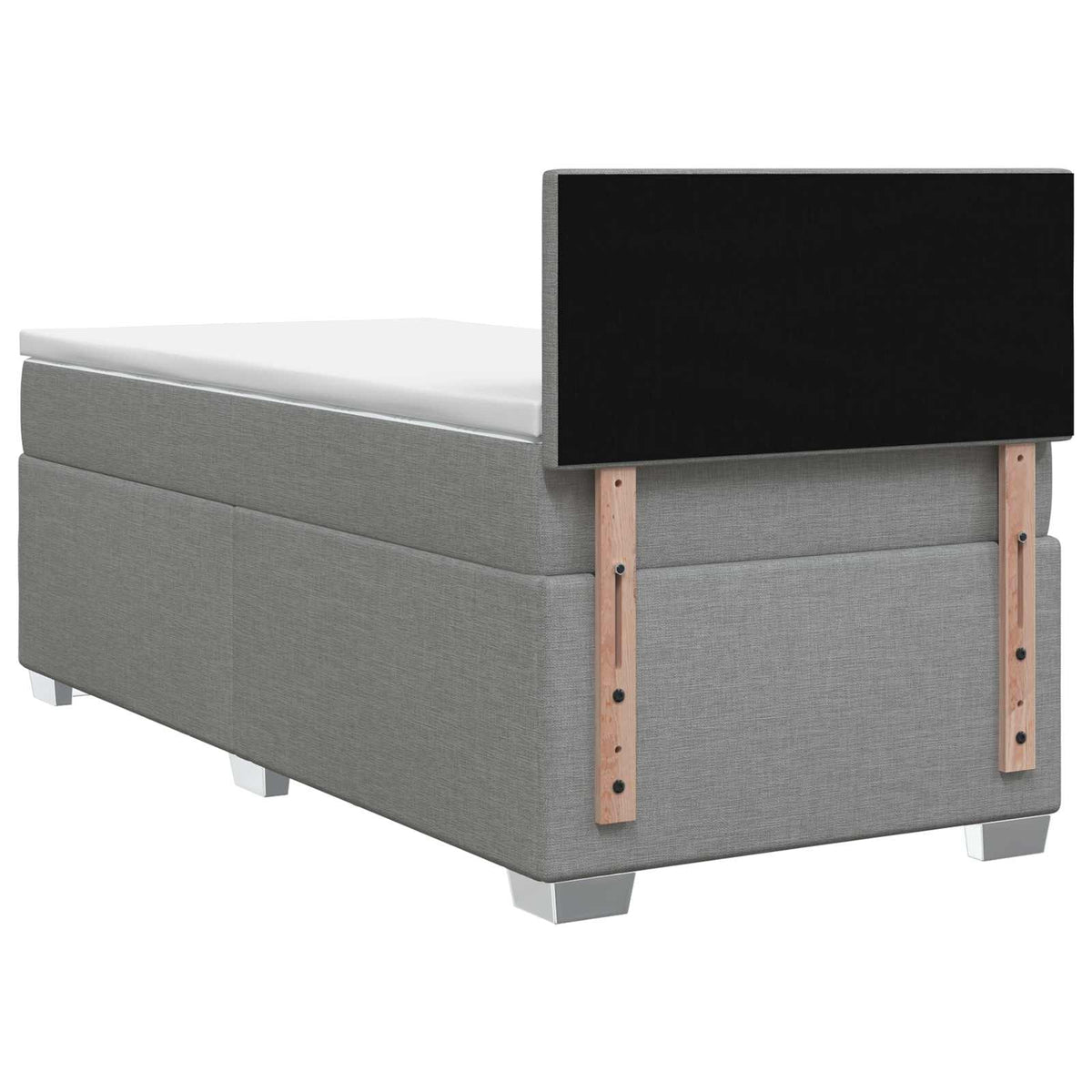 Boxspring krevet s madracem Svjetlosiva 90 x 190 cm Tkanina