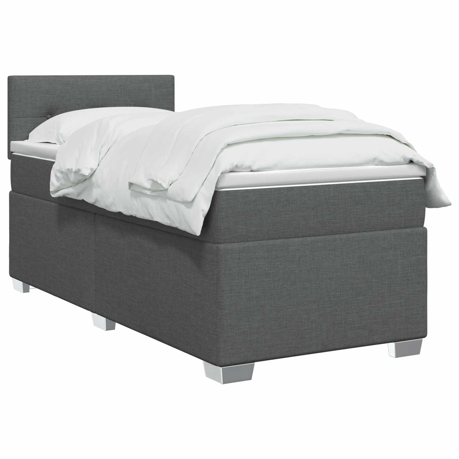 Boxspring krevet s madracem Tamnosiva 90 x 190 cm Tkanina