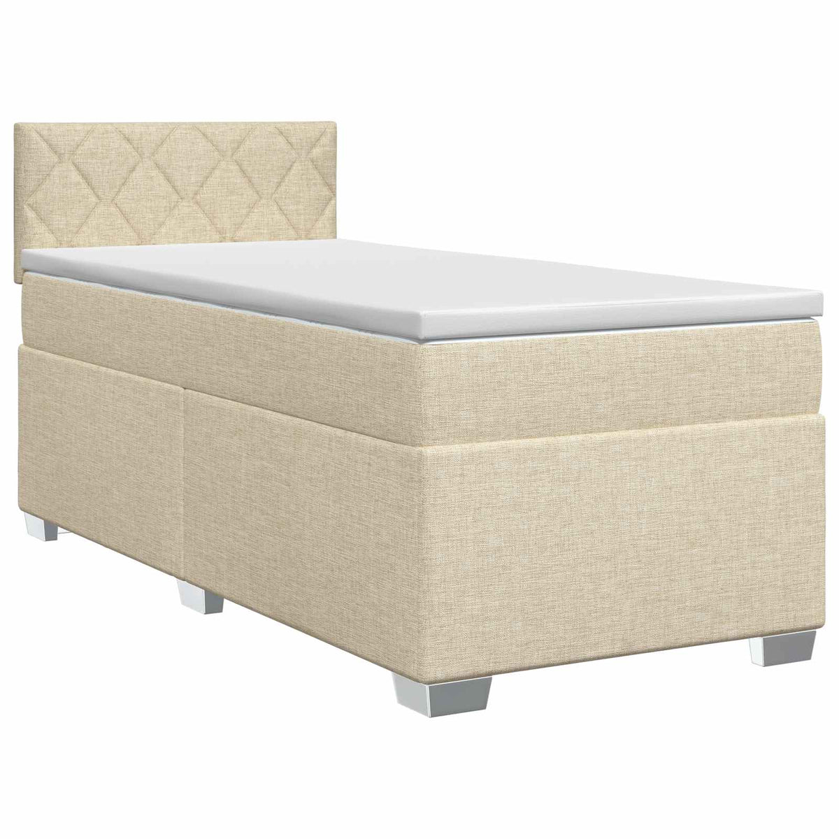 Boxspring krevet s madracem Krem 90 x 200 cm Tkanina
