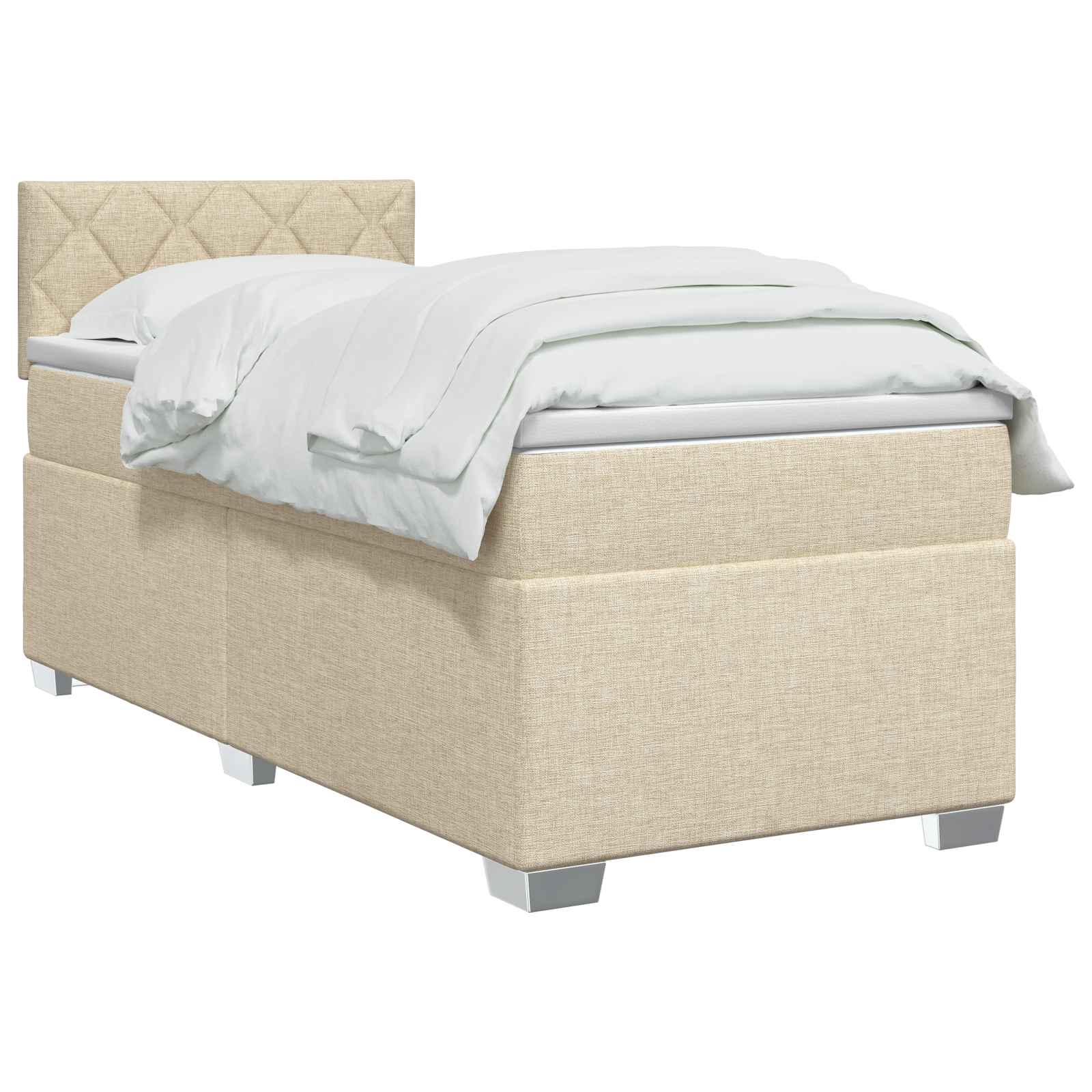 Boxspring krevet s madracem Krem 90 x 200 cm Tkanina