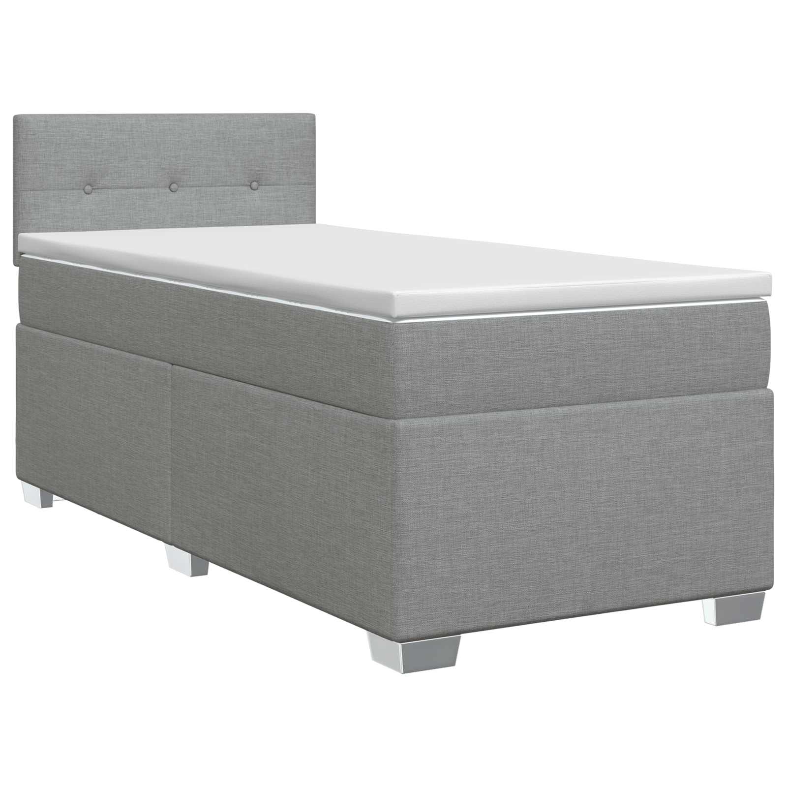 Boxspring krevet s madracem Svjetlosiva 100 x 200 cm Tkanina