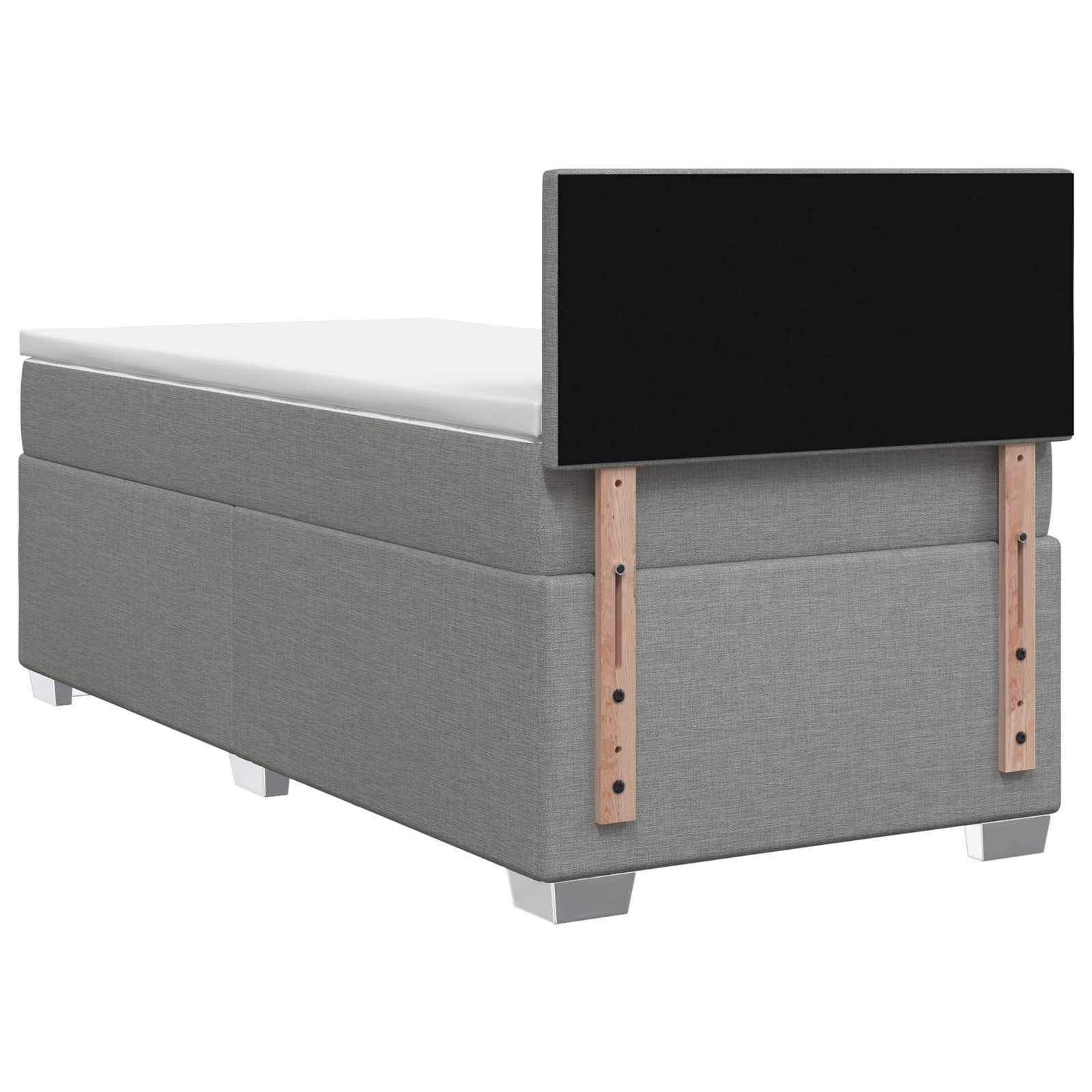 Boxspring krevet s madracem Svjetlosiva 100 x 200 cm Tkanina