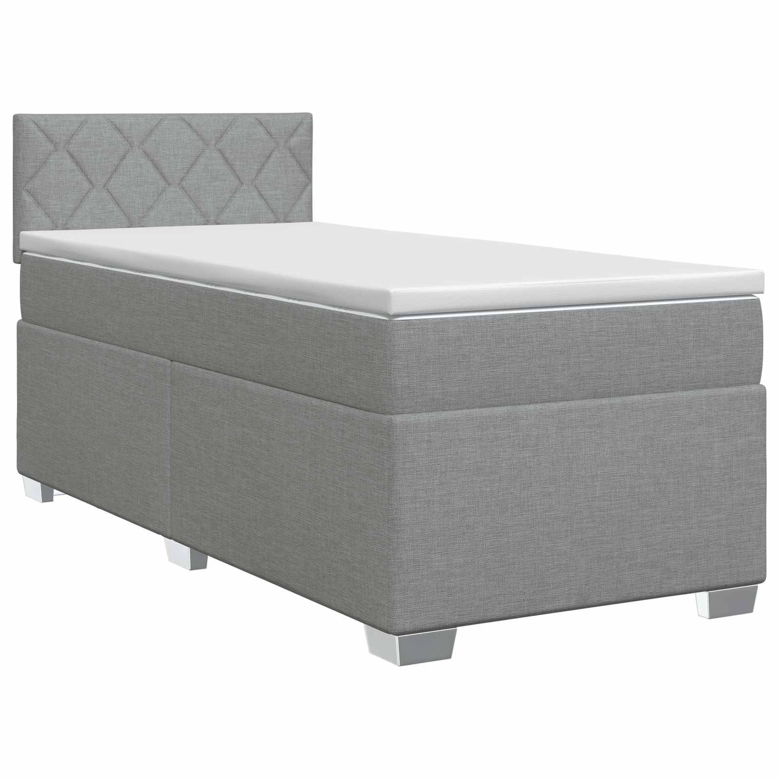 Boxspring krevet s madracem Svjetlosiva 100 x 200 cm Tkanina