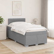 Boxspring krevet s madracem Svjetlosiva 120 x 190 cm Tkanina