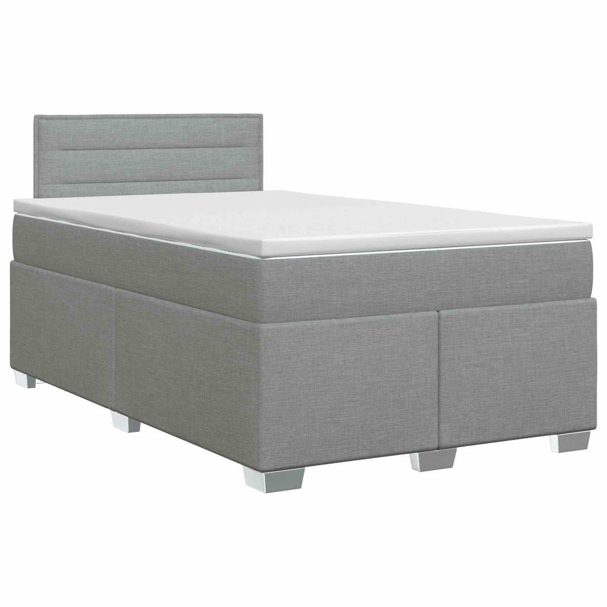 Boxspring krevet s madracem Svjetlosiva 120 x 190 cm Tkanina
