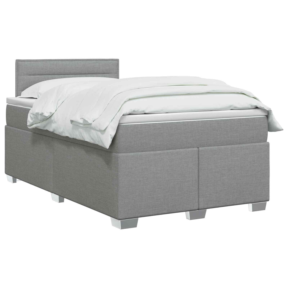 Boxspring krevet s madracem Svjetlosiva 120 x 190 cm Tkanina