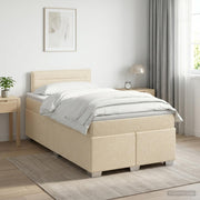 Boxspring krevet s madracem Krem 120 x 190 cm Tkanina