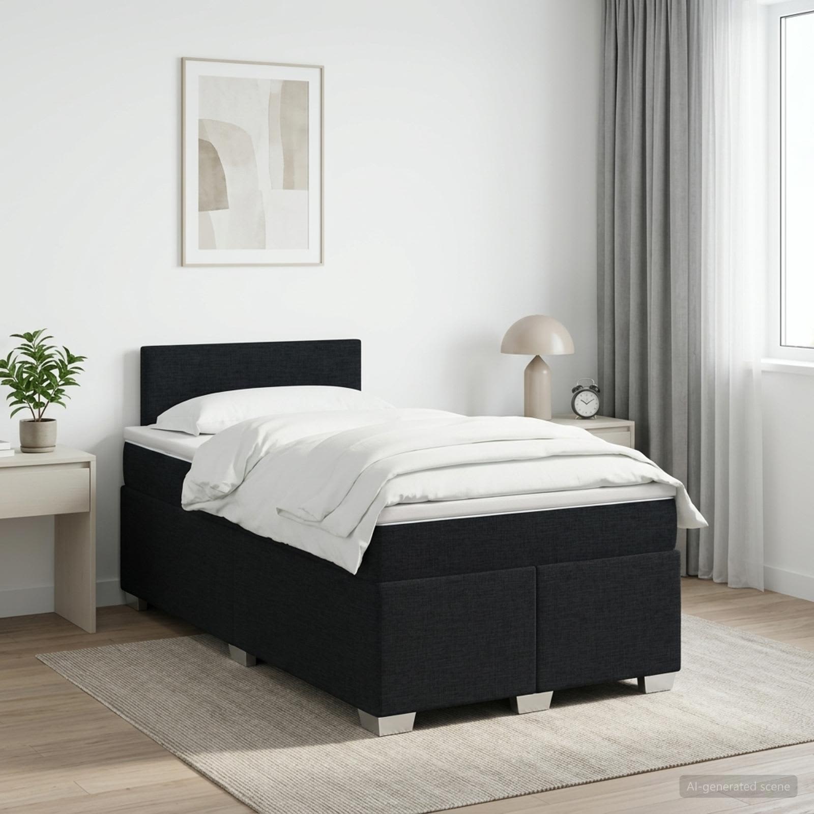 Boxspring krevet s madracem Crna 120 x 200 cm Tkanina