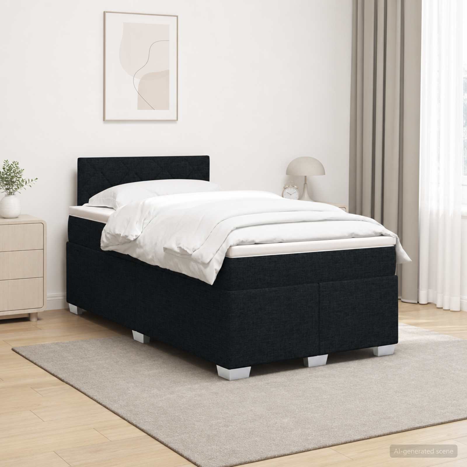 Boxspring krevet s madracem Crna 120 x 200 cm Tkanina