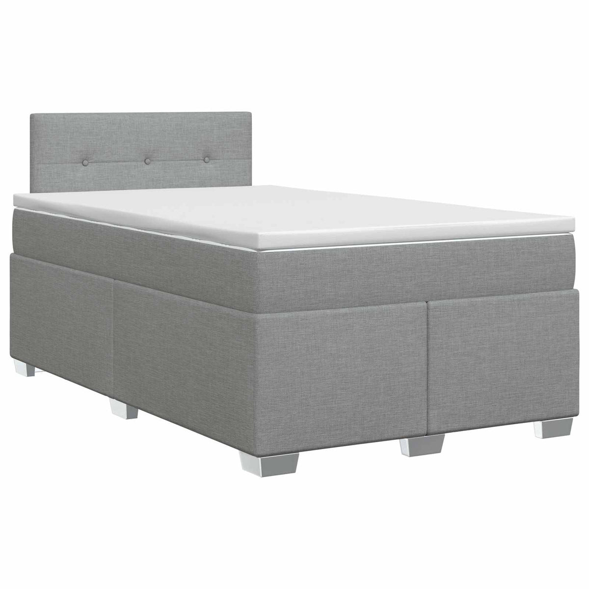 Boxspring krevet s madracem Svjetlosiva 120 x 200 cm Tkanina