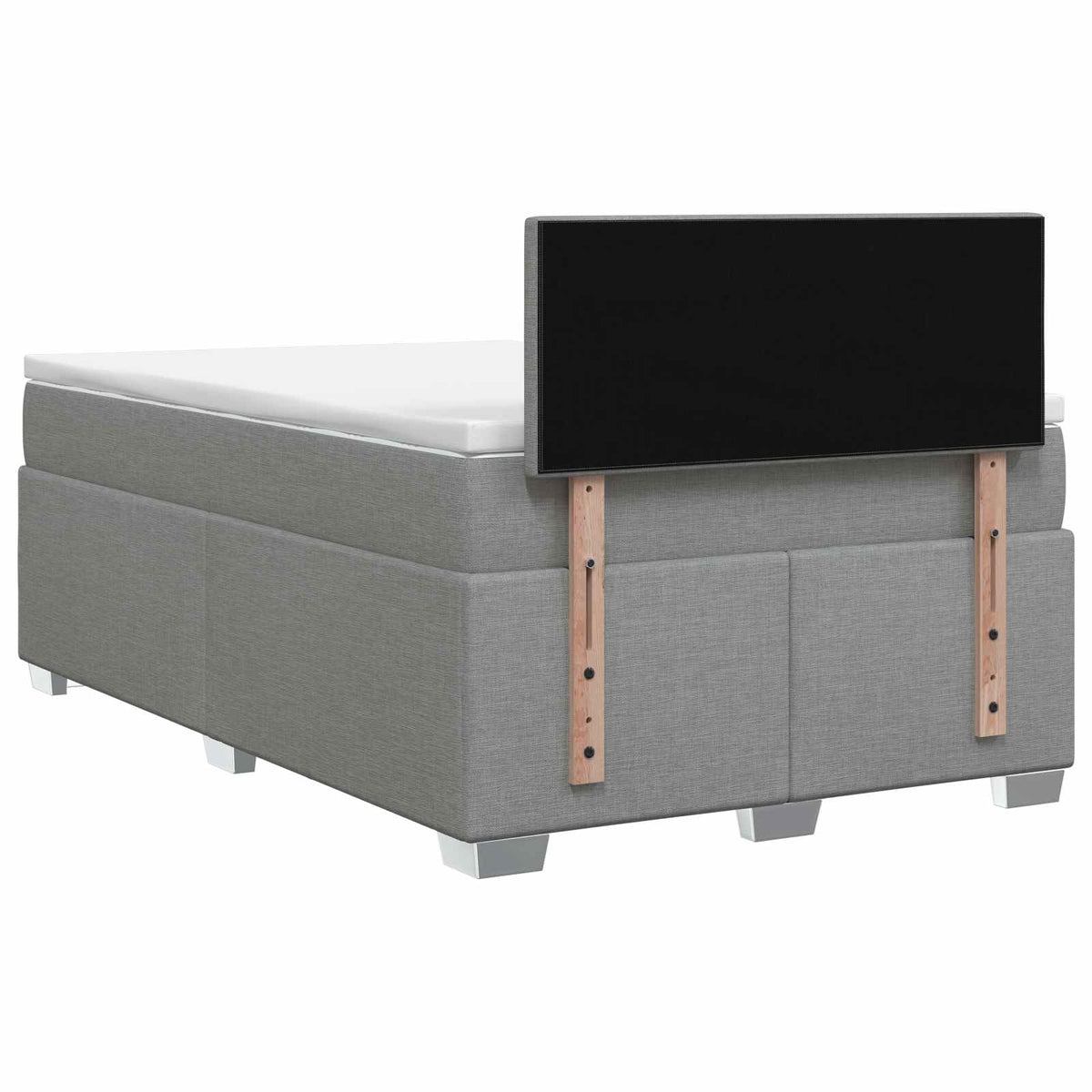 Boxspring krevet s madracem Svjetlosiva 120 x 200 cm Tkanina