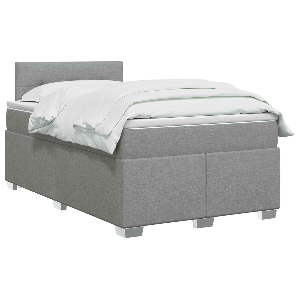 Boxspring krevet s madracem Svjetlosiva 120 x 200 cm Tkanina