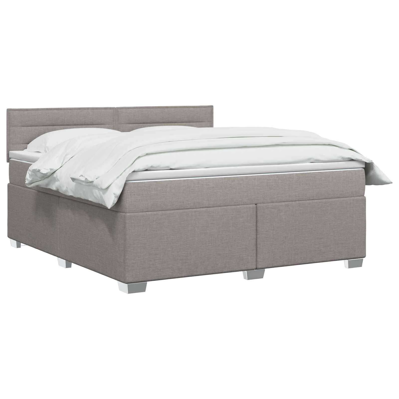Boxspring krevet s madracem Sivosmeđa 140 x 190 cm Tkanina