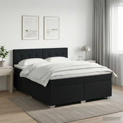 Boxspring krevet s madracem Crna 160 x 200 cm Tkanina