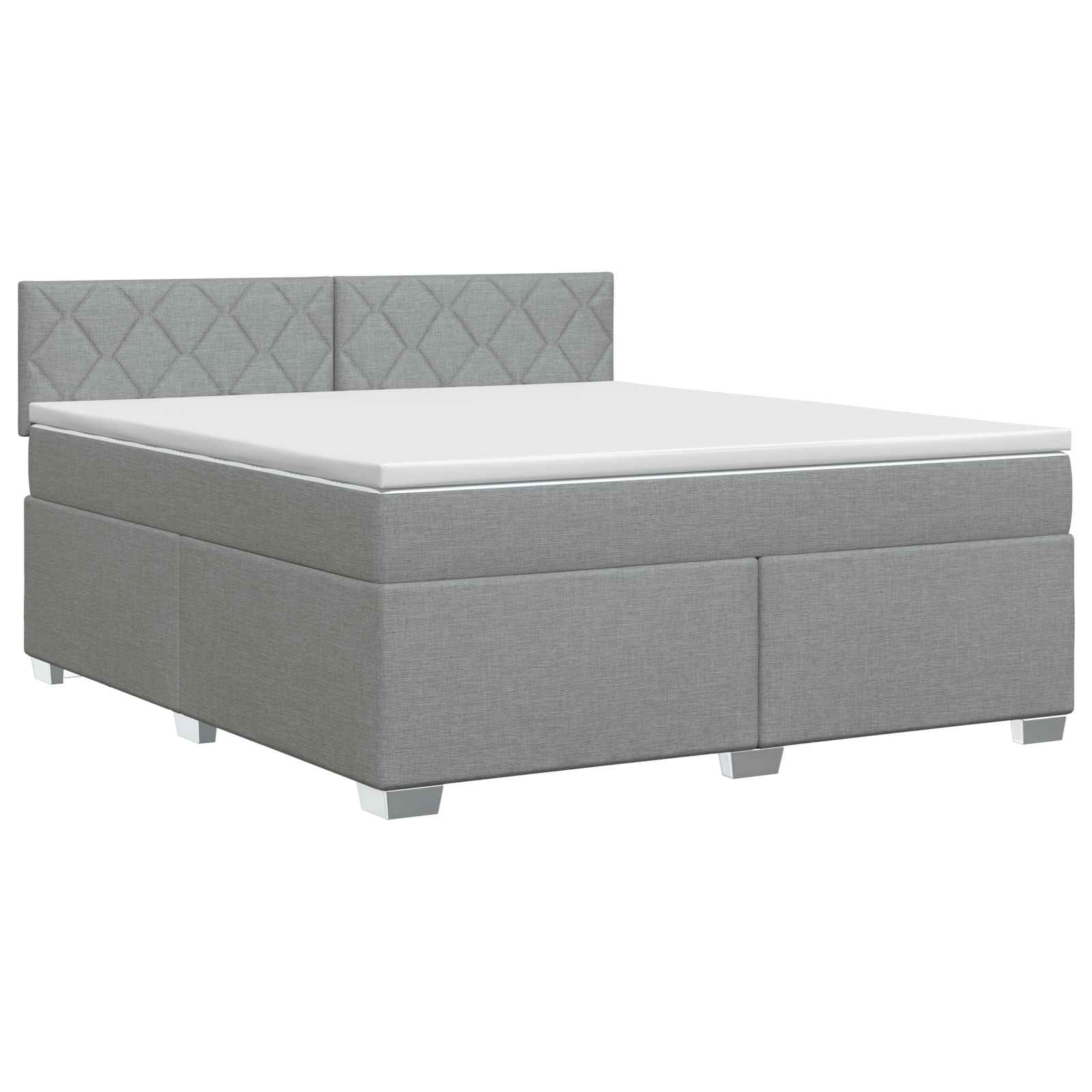 Boxspring krevet s madracem Svjetlosiva 160 x 200 cm Tkanina