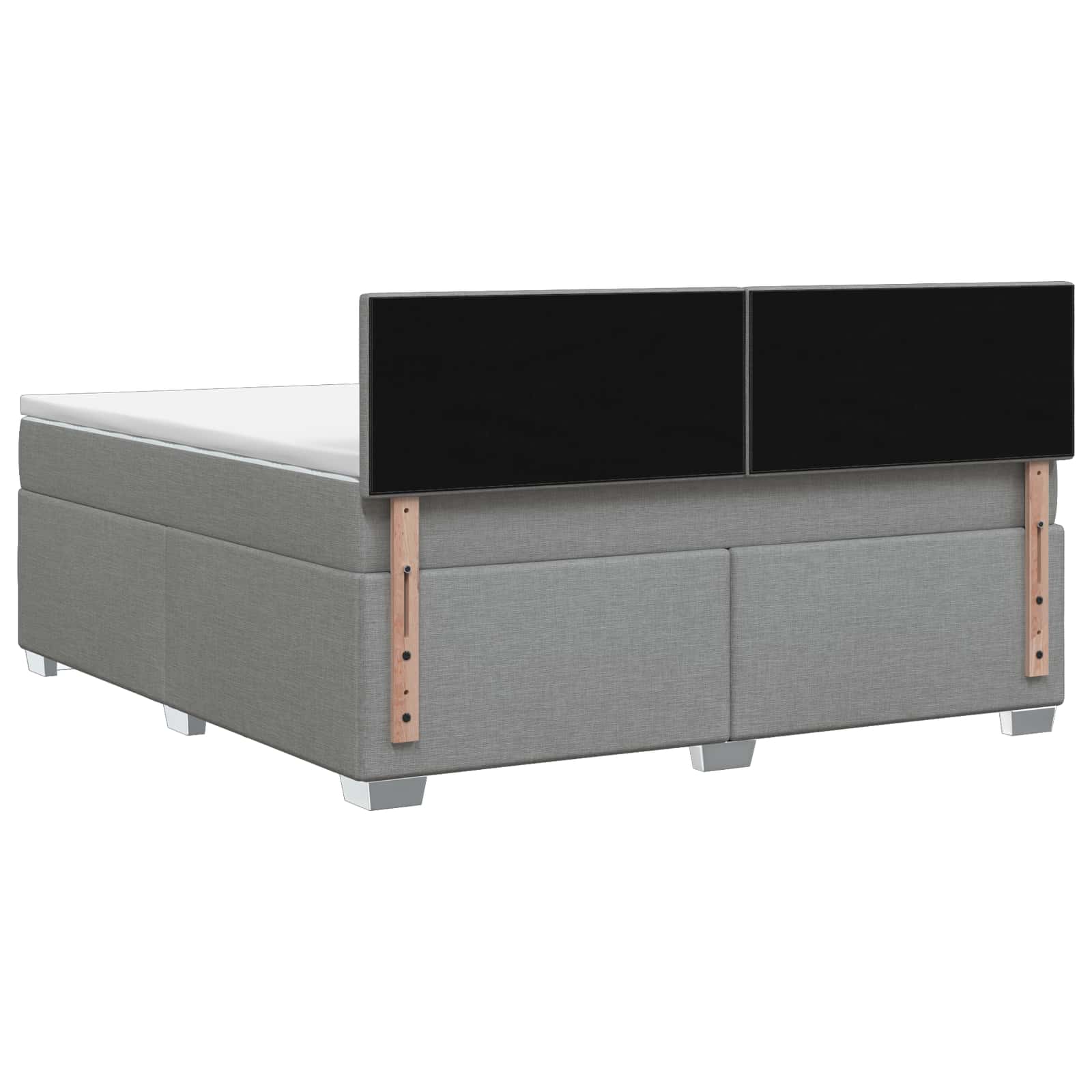 Boxspring krevet s madracem Svjetlosiva 160 x 200 cm Tkanina