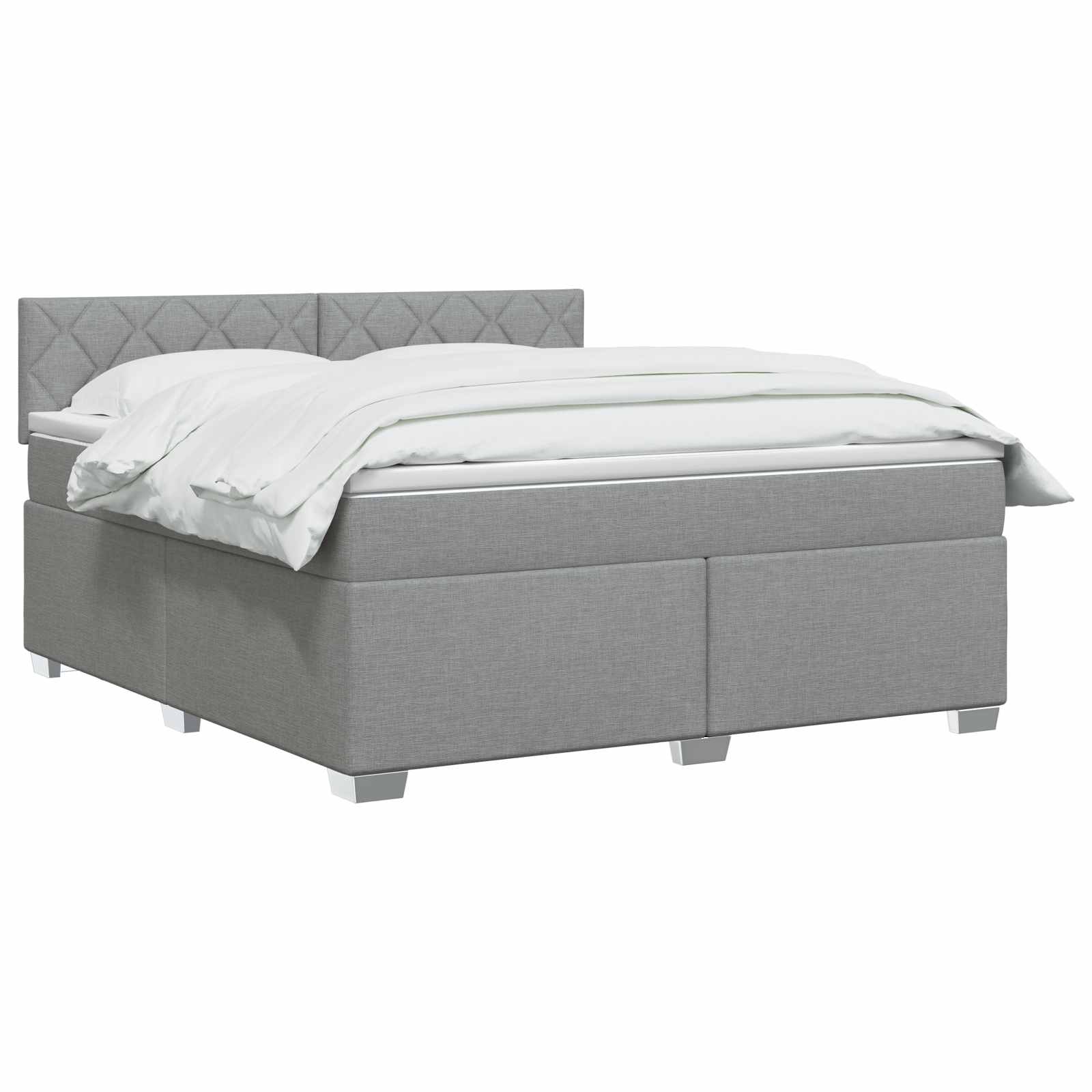 Boxspring krevet s madracem Svjetlosiva 160 x 200 cm Tkanina